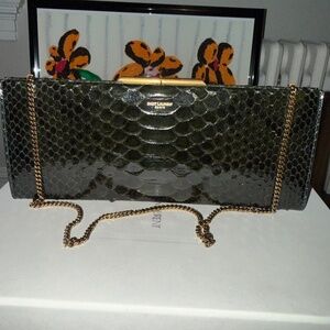 YSL Yves Saint Laurent Python Skin Clutch Bag UNUSED BRAND NEW